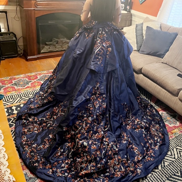 Lumière de Ragazza Fashion Navy Blue Quinceañera Dress - Picture 6 of 7